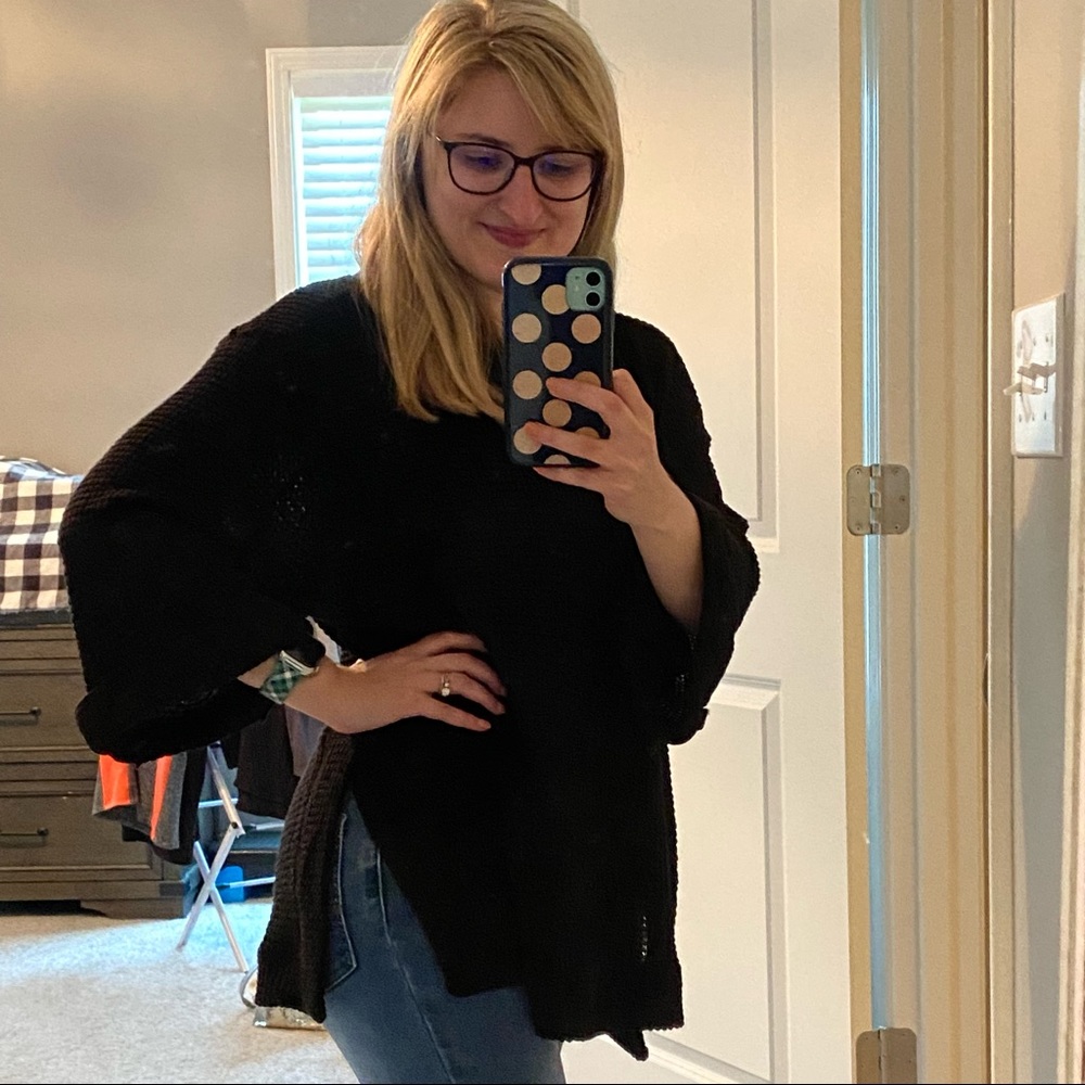 Waffle Print Oversized Sweater - Picture 5 of 6